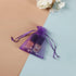 HRX Package 100pcs Little Organza Bags, 3 x 4 inch Purple Mesh Bags for Jewelry Party Favor