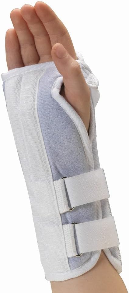 OTC Kidsline Wrist Splint, Soft Foam Adjustable Support, White (Left Hand), Youth