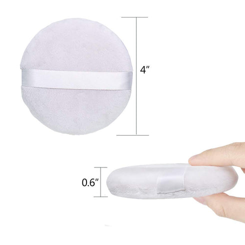 Topwon 4 Inch Powder Puff, Washable Large Body Powder Puff for Makeup & Face Cleaning - Soft & Furry