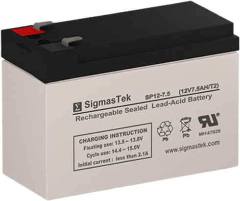 SigmasTek Bruno SRE-2010 Compatible UPS Battery, 12V 7.5Ah F2