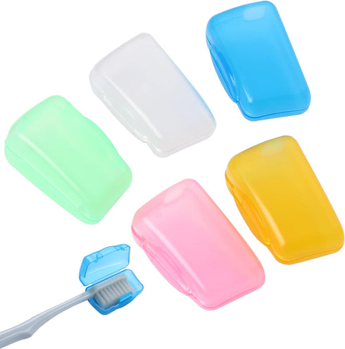 Sliverdew 5 Pcs Toothbrush Covers - Portable Toothbrush Head Case Cover for Travel,