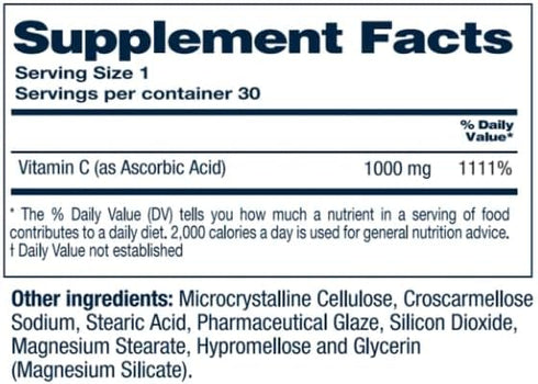 NF Sports Vitamin C 1000 mg - 60 Vegan Vegetable Capsules for Immune System Support