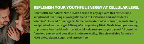 Flow Nitric Oxide Supplement - 60 Capsules, L-Citrulline from Organic Watermelon, Spinach, Acerola Cherries