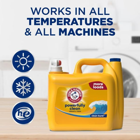 HAMMER 174 oz, 174 ARM & Liquid Laundry Detergent, Clean Burst Fresh, fl Loads