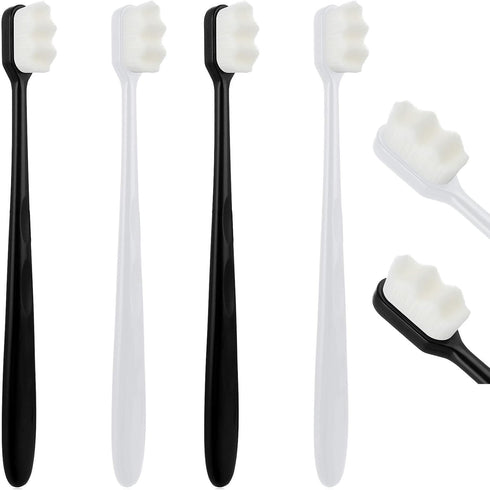 4Pcs Soft Micro Nano Toothbrush - Extra Soft with 20000 Bristles | Soft Manual Toothbrush for Sensitive Teeth, Adults