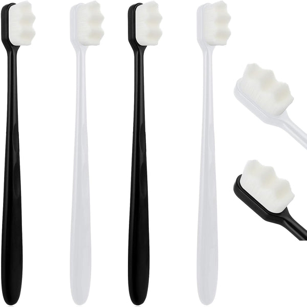 4Pcs Soft Micro Nano Toothbrush - Extra Soft with 20000 Bristles | Soft Manual Toothbrush for Sensitive Teeth, Adults