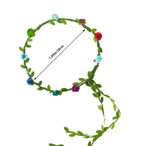 Kaptin 20 Pack Multicolor Flower Crown Headband - Women Girl Fashion Floral Garland for Festival, Wedding Party