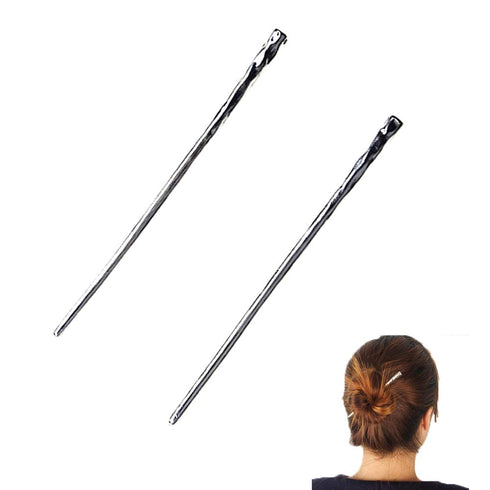 YILE Set of 2 Hair Sticks, Chinese Hairpin Metal Hair Accessories for Women, Classic Hair Accessories for Lady Girls