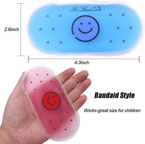 Small Gel Ice Packs for Injuries, Reusable Cold Compress for Pain Relief, 4 Count (Pack of 1) SMILE