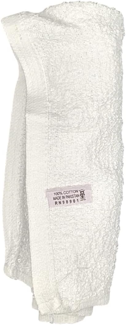 Marquis Mills 24 Pack 17 x 20 White 100% Cotton Bar Mop Rags -