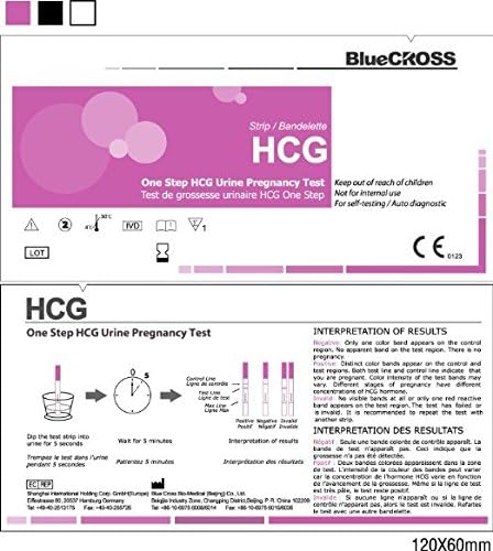 BlueCROSS 10 MIU Early Pregnancy Test Strips, HCG Test Strips, Pack of 10