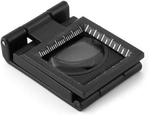 10X 28mm Mini Three-Folding Magnifier, Zinc Alloy Loupe Pocket Reading Magnifiers with Scale for Optical Jewelry