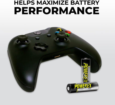 Powerex (1.2V, 2700mAh) 8-Pack PRO High Capacity Rechargeable AA NiMH Batteries - + Battery Holder