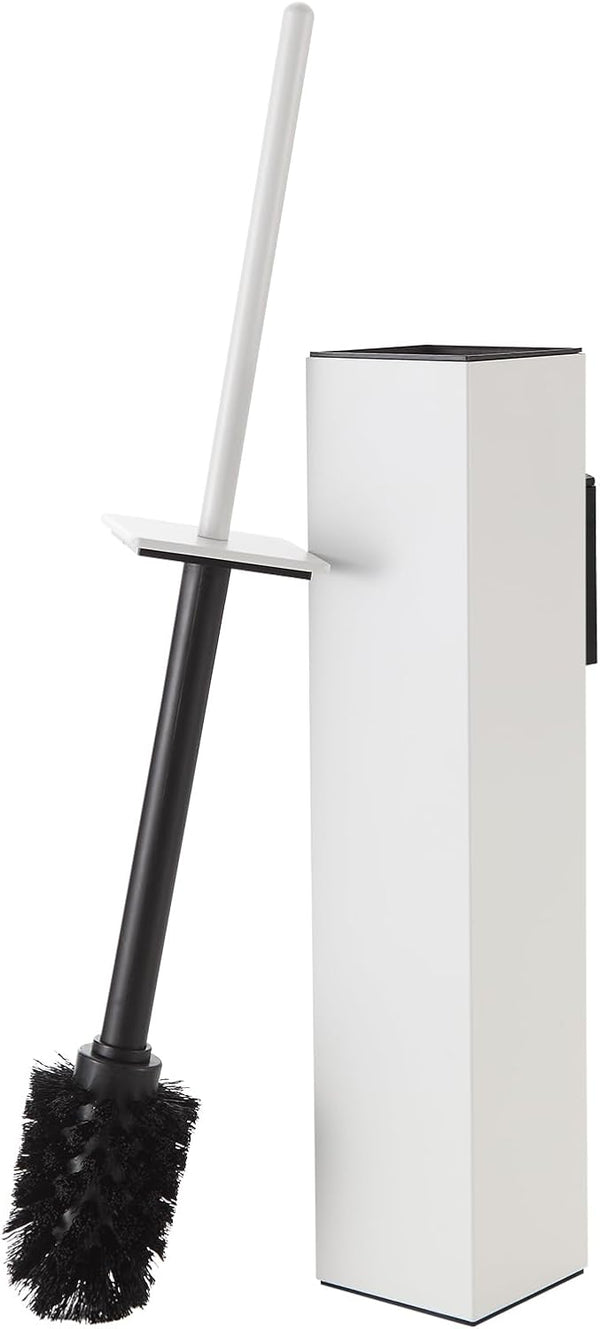 BGL Toilet Brush and Holder Set White Wall Mounted for Bathroom Square