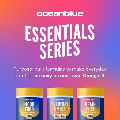 Omega-3 720mg D3 Immune 60 Count Oceanblue Supplement for Women | Burpless Fish Oil with Vitamin | Small Pills Easy
