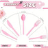 UTXHWL 120 Pack Set, (40 Pink Plastic Silverware Disposable Forks Spoons Knives Each), Heavy Duty Cutlery for Princess