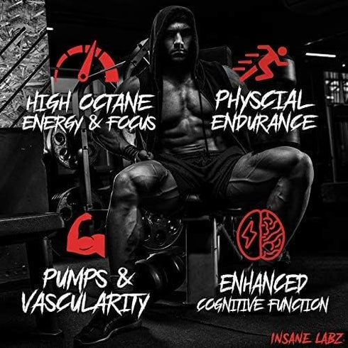 Insane Labz Insane Veinz Non Stimulant NO Enhancing Powder, Nitric Oxide Booster with Agmatine Sulfate, 35 Servings