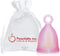Peachlife Mini Ring Menstrual Cup with Loop Stem Pull, Reusable Silicone Feminine Care, Small