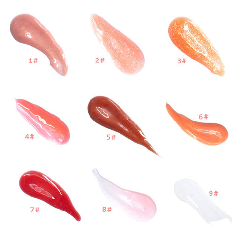 MAEPEOR Glitter Glossy Plumping Lipgloss, 9 Colors Moisturizing Lip Plumper Shiny Jelly Lip Gloss for Women and Girls