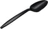 1,000 Bulk Black Plastic Disposable Tea Spoons, Medium Weight Silverware for Events and Catering