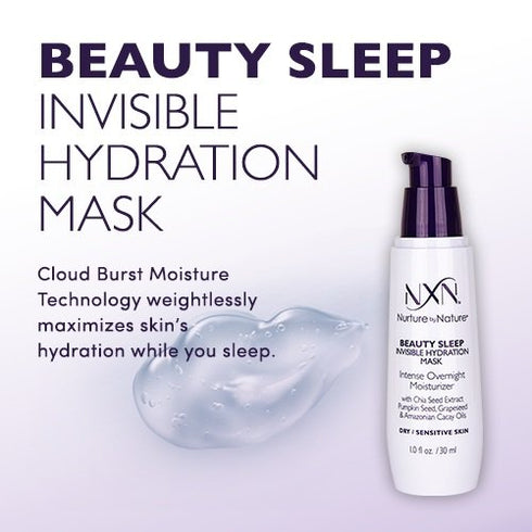 NXN Beauty Sleep Invisible Overnight Moisturizer - Super Hydrating Face Mask for Dry/Sensitive Skin, 1 Fl Oz