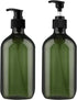 Yebeauty Pump Bottles, 17oz/500ml Liquid Soap Dispenser, Large Empty Plastic Refillable Containers, 2 Pack Green