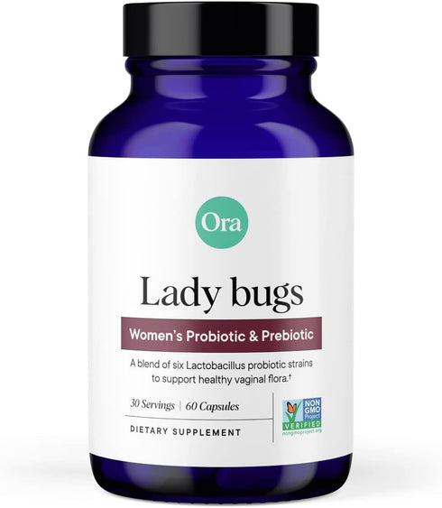 Ora Organic Prebiotics and Probiotics for Women, 16 Billion CFU, 6 Strains, 1 Month Supply, 60 Vegan Capsules