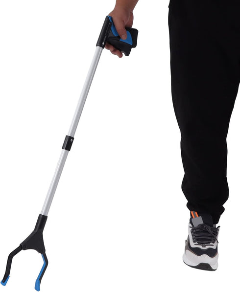 Trash Grabber, Aluminum Alloy ABS Material, Folding Design, Lightweight Portable Blue Black Labor Saving Picker