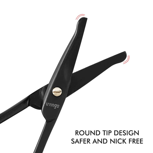 LIVINGO 3.75" Premium Nose Hair Scissors, Curved Safety Blades with Rounded Tip for Facial Hair Trimming