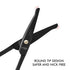 LIVINGO 3.75" Premium Nose Hair Scissors, Curved Safety Blades with Rounded Tip for Facial Hair Trimming