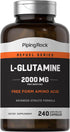 Piping Rock L Glutamine Capsules, 2000 mg, 240 Count, Non-GMO, Gluten Free Amino Acid Supplement