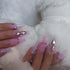 pink press on Nails luxury Fake Nails powder Sequins Art Acrylic False Nails Tips Ballerina Nails for Women and Girls long Coffin