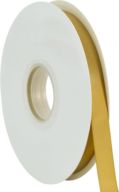TONIFUL 1/2 Inch x 50yd Dark Gold Satin Ribbon for Gift Wrapping, Floral Bouquets, Craft Making, Party Decoration