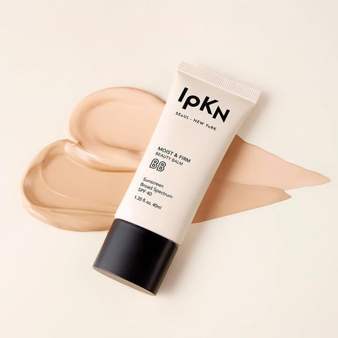 IPKN Moist & Firm BB Cream, Ultra-Hydrating Daily Face Base with or without SPF40, Lightweight, Non-Greasy