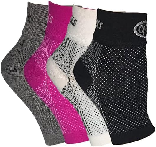 mmHg Compression Foot Sleeves Pain Relief, Arch Support, All-Day Comfort (4 Pair)