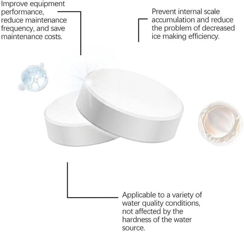 TIMLIFE 24 Ice Machine Cleaner Maker Descaler - Clean Tablets for Ice Machine, Compatible with Opal, Kitchenaid, Helps