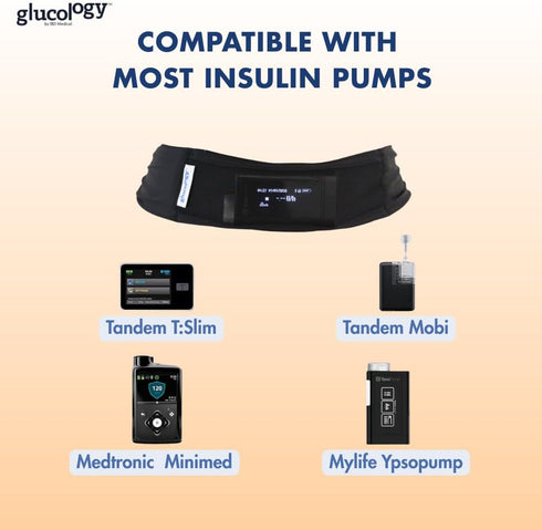 Pack 48'' 54") Glucology Insulin Pump Waist Belt | Fanny for Running or Travel - Diabetes Supplies Pouch
