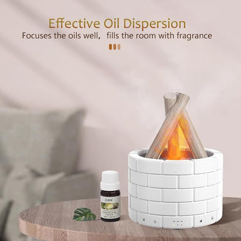 HUTIP 250ml Ultrasonic Fireplace Firewood Flame Fire Bonfire Aroma Diffuser Humidifier, Fake Fireplace Wood Campfire