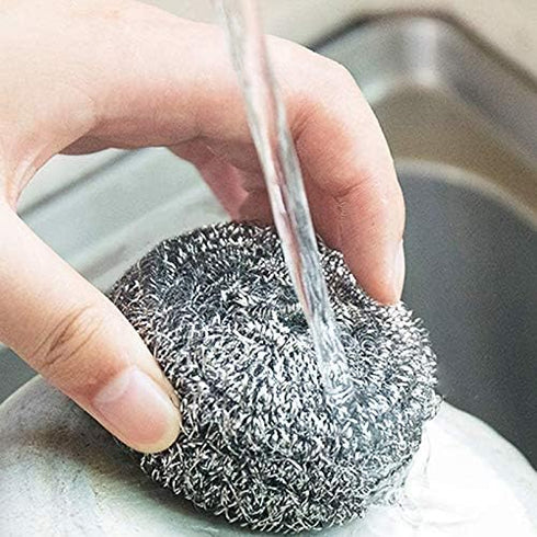 QONIA 16 Weetack PCS Stainless Steel Sponges Scrubbers, Utensil Scrubber Scouring Pads Ball for Removing Rust Dirty