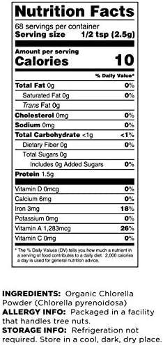 Terrasoul Superfoods Organic Chlorella Powder, Cracked Cell Walls, 6 Ounces