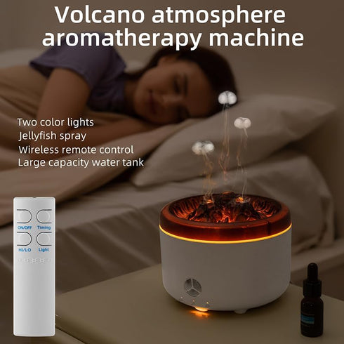 PEAPOET 500ML Volcano Flame Diffuser,Essential Oil Diffusers for Home,Decorative Bedroom Aromatherapy Scent Air