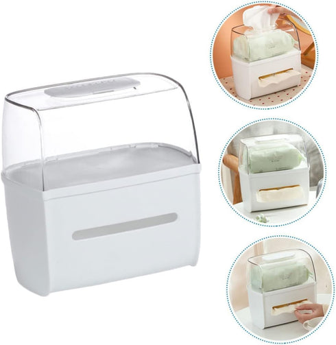 RoTape box1PcBox Acrylic tissue box, desktop tissue Wet and Dry TissueBox Baby Wipes Case Phone Holder Tissue Case