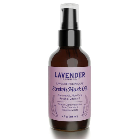 Natural Lavender Body Oil - Skincare with Vitamin E & Rosehip Oil for Stretch Marks, Scars, Dry Skin | 4oz