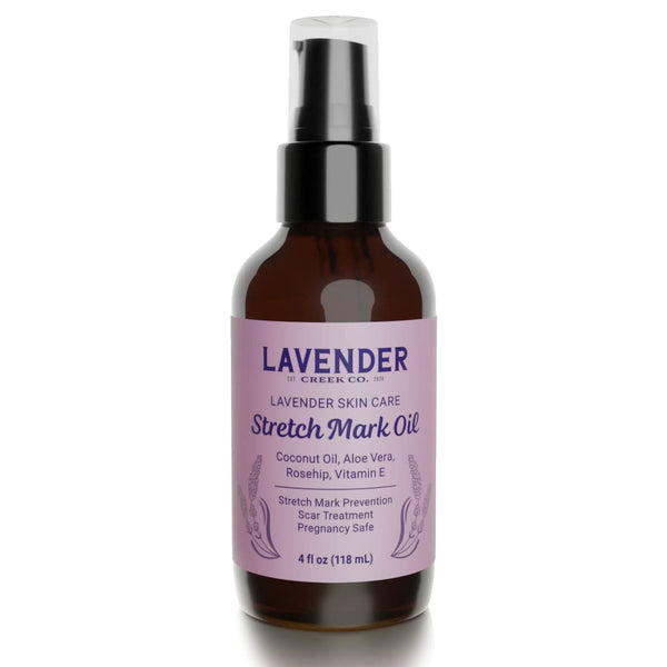 Natural Lavender Body Oil - Skincare with Vitamin E & Rosehip Oil for Stretch Marks, Scars, Dry Skin | 4oz