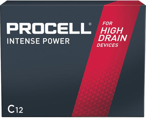Procell Alkaline Intense Power C, 1.5V Batteries Pack of 12