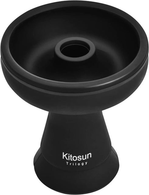 Silicone Hookah Bowl - Kitosun Silicone Phunnel Bowl with Big Hole, Durable Shisha Bowl in Black Color, Replacement for