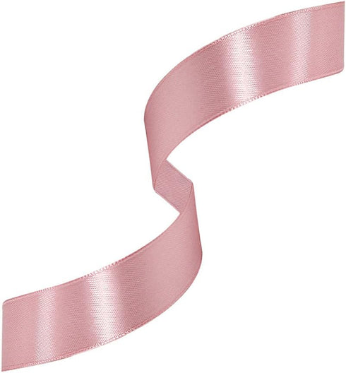Rose Gold Satin Ribbon 1 Inch x 25 Yards, Solid Color Fabric Ribbon for Gift Wrapping and Crafts