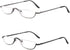 Half Frame Reading Glasses, 2 Pairs Half Metal Moon Readers for Women and Men, 2.00 Magnification
