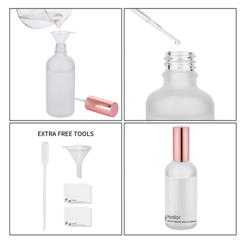 Hydior Small Glass Spray Bottle, Perfume Atomizer, Fine Mist Spray, 3.4oz, 2 Pack