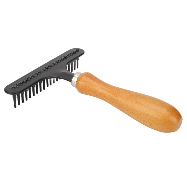 HURRISE Handheld Carpet Rake Cleaning, Pet Hair Removal Broom, Stainless Steel Grooming Hair Rake for Beauty Salon